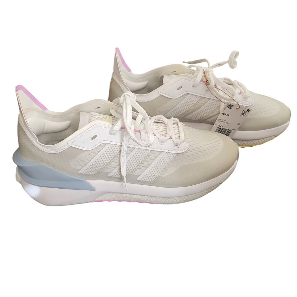 Adidas Avryn White Wonder Blue Women Athletic Running Sneakers Size 10 Mesh - Picture 7 of 8